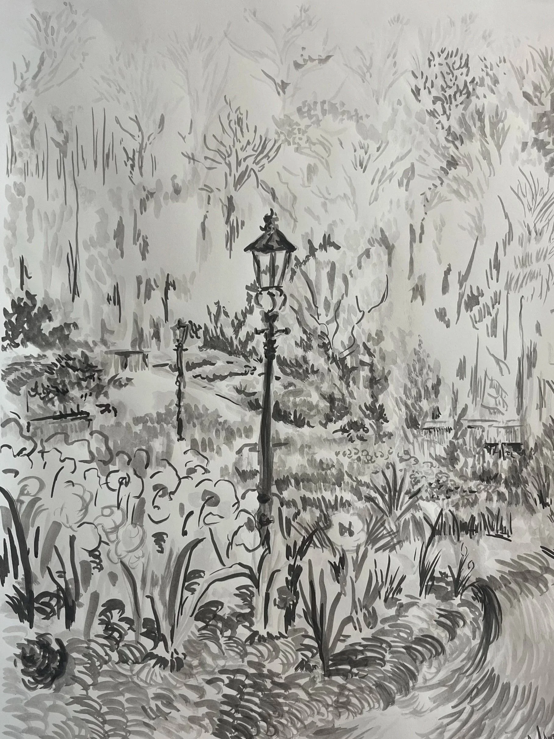 Botanical Gardens, ink on paper, 2025