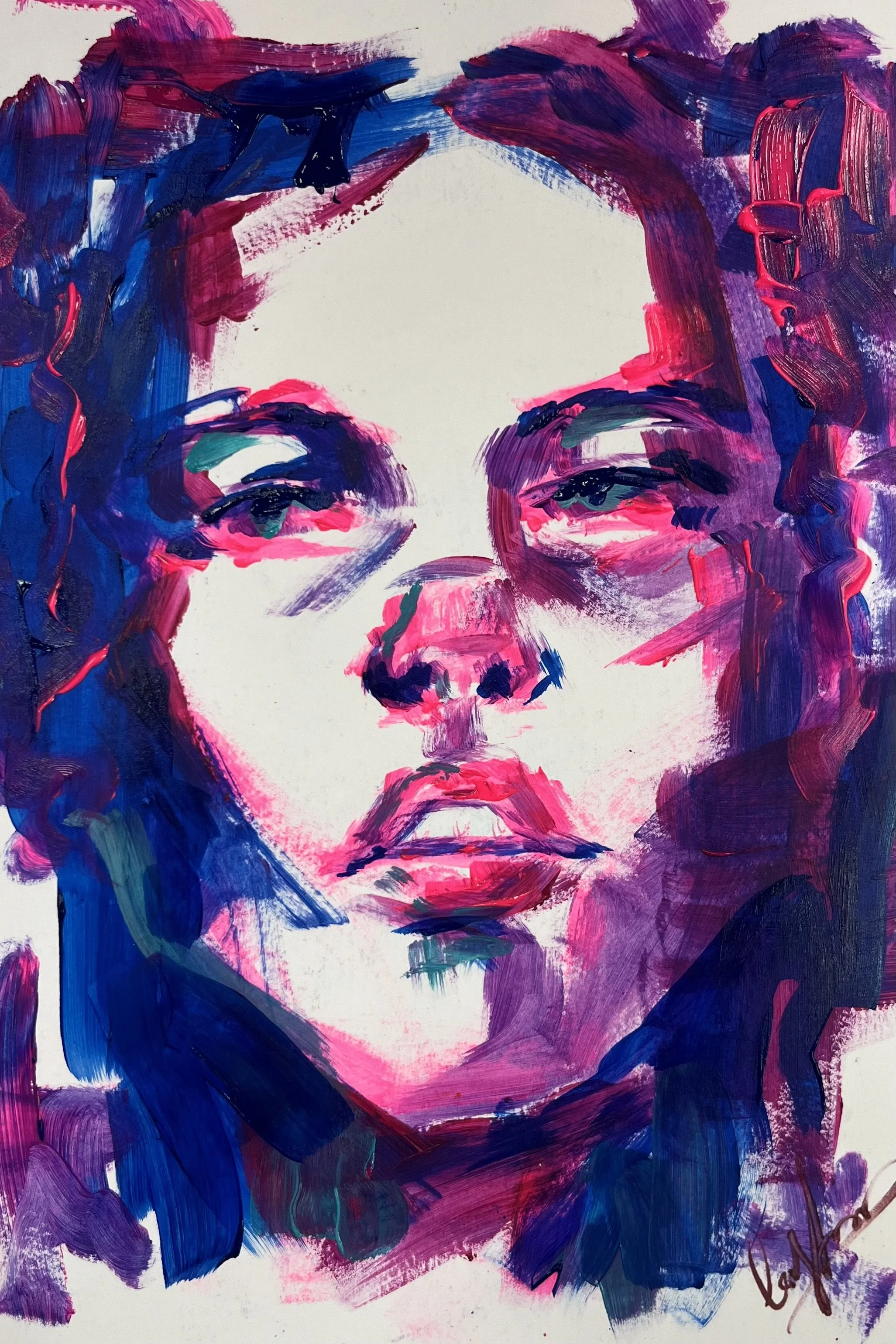 Attitude, acrylic on paper