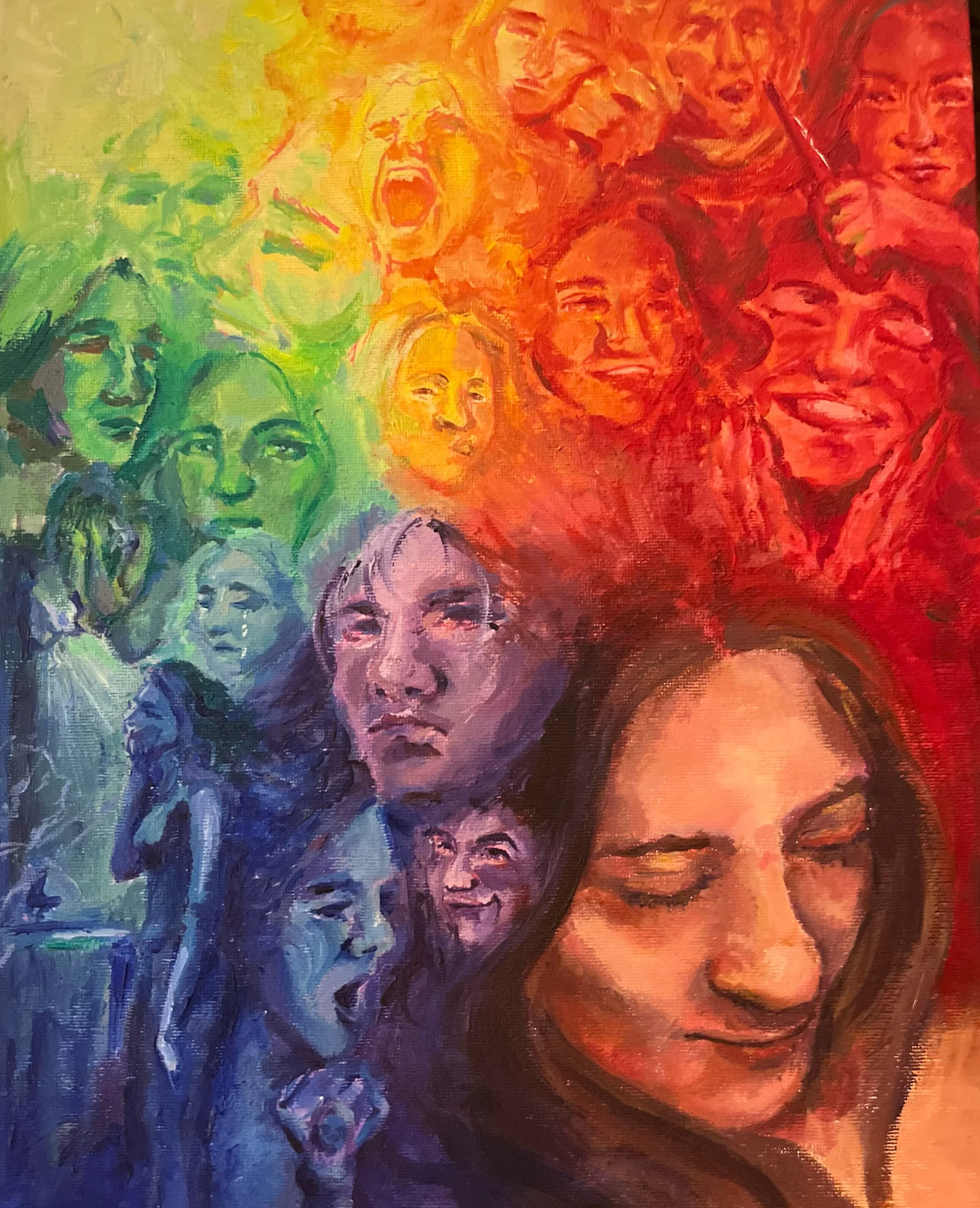 The Multifaceted Mind, acrylic on canvas, 2023