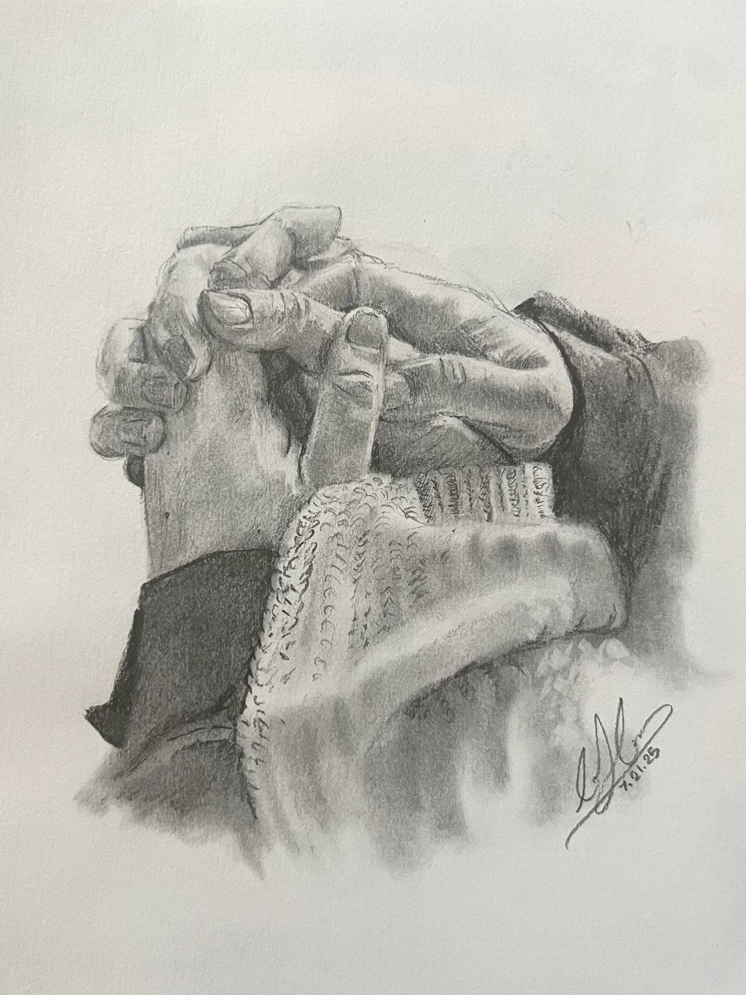 Together, graphite on paper, 2025