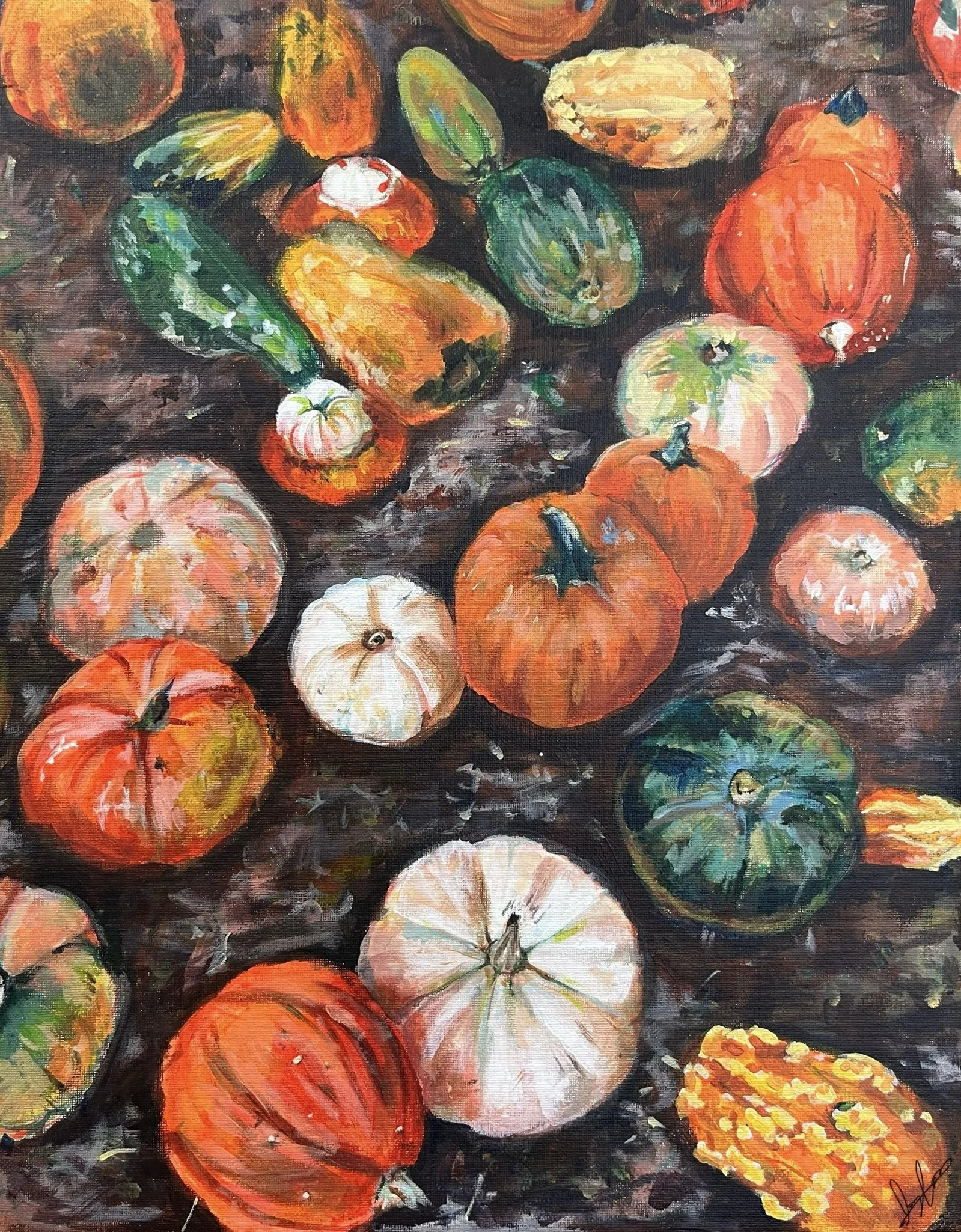 Gourds, acrylic on canvas, 2023