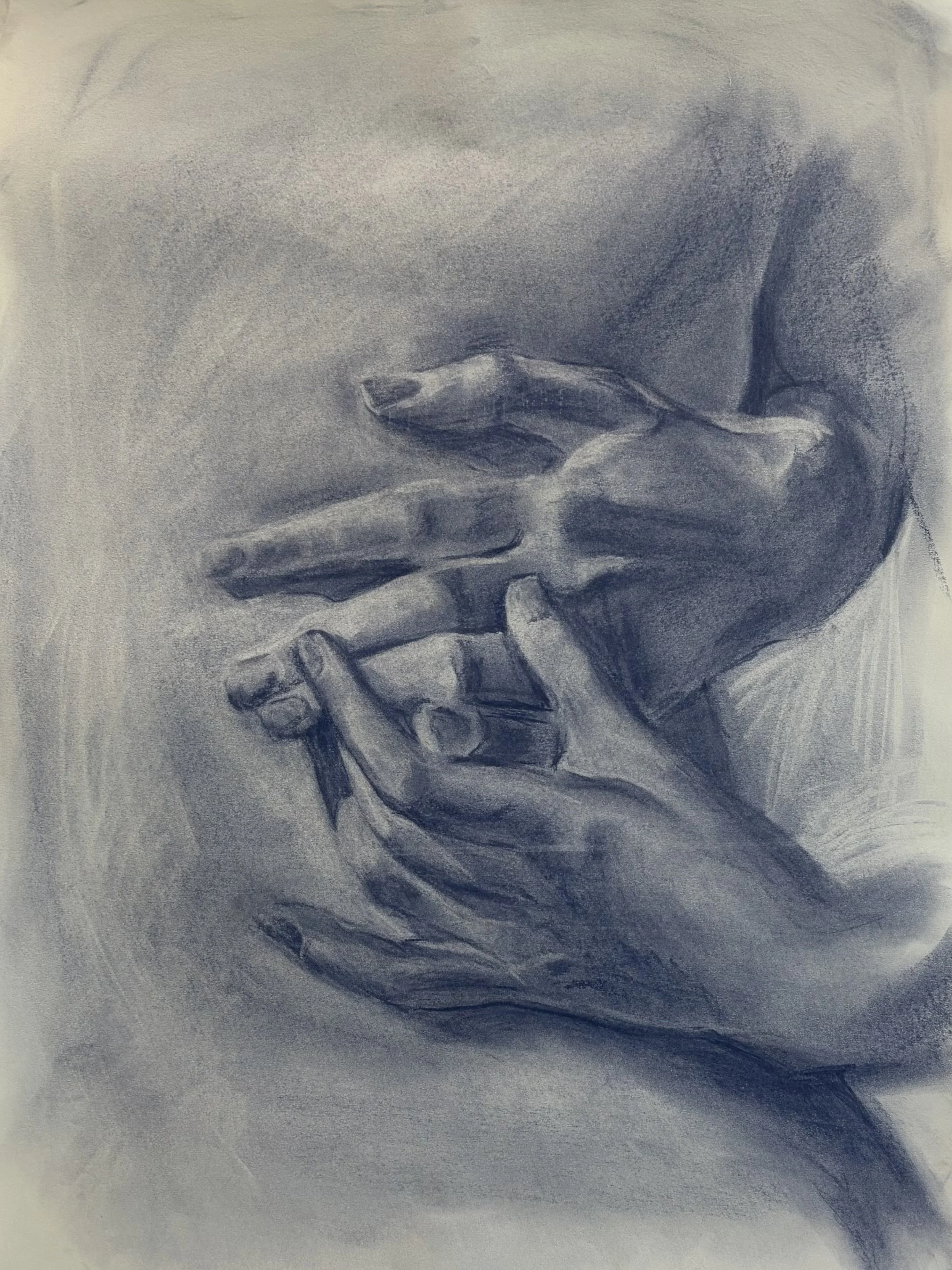 Touch, pastel on paper, 2026