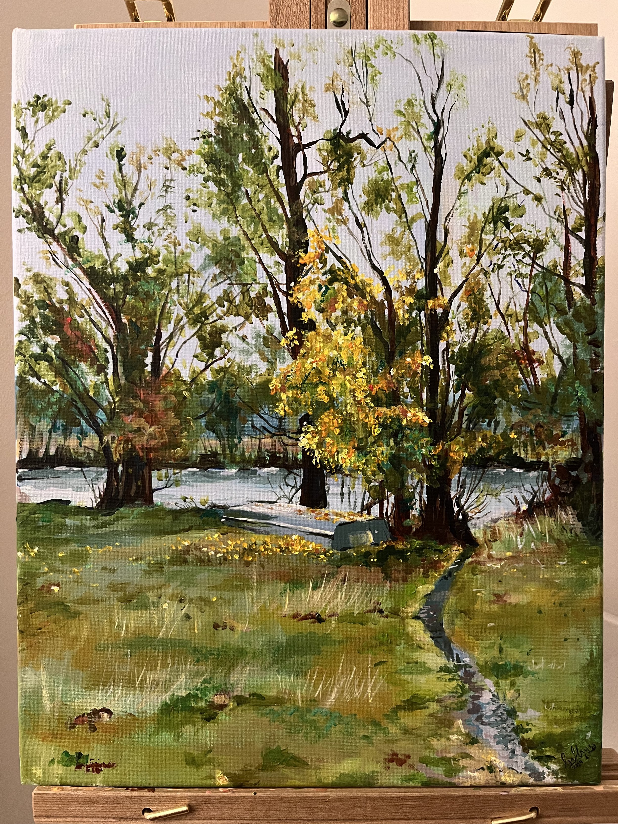 Beside Pleasant Waters, acrylic on canvas, 2024