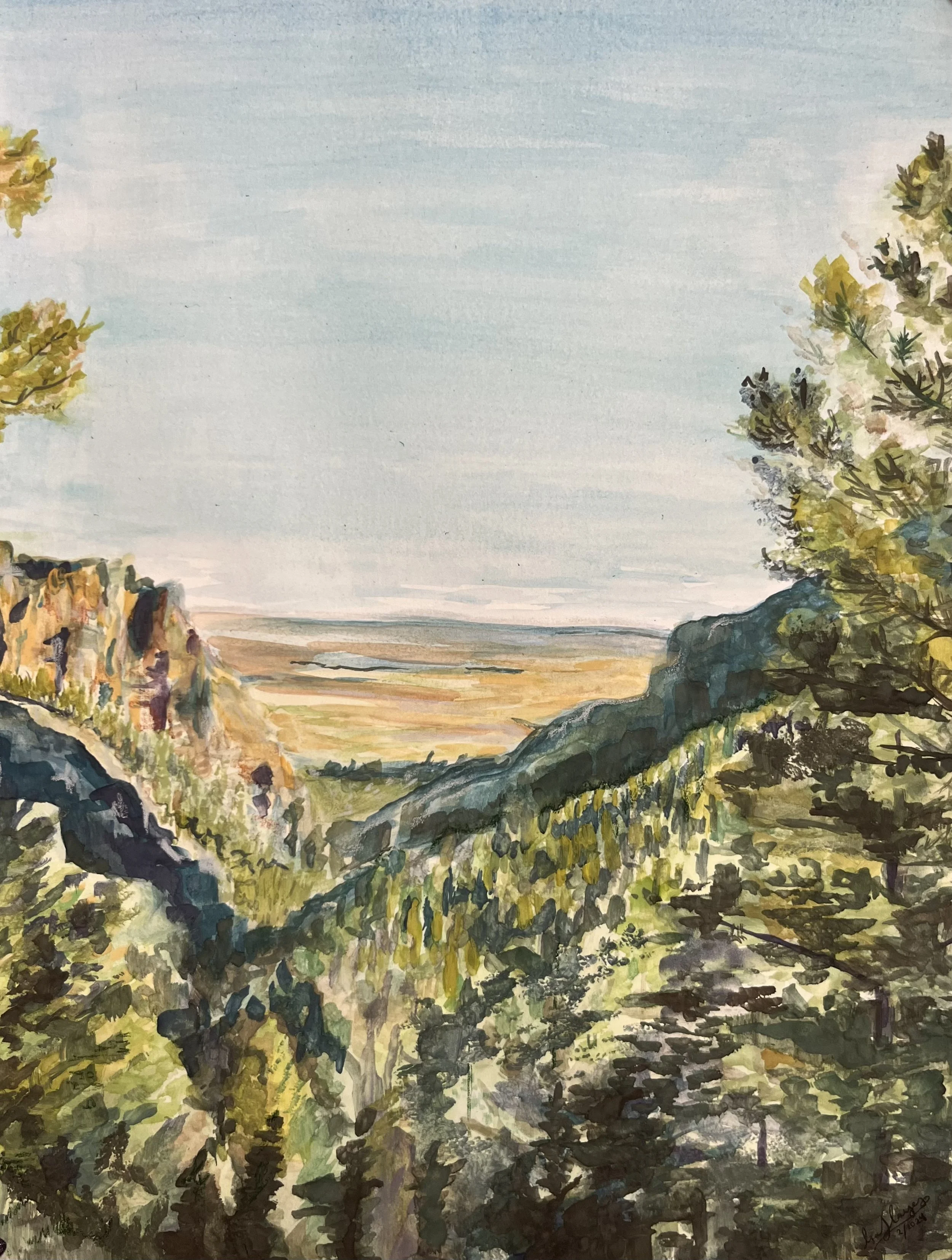 Colorado View, watercolor on paper, 2024
