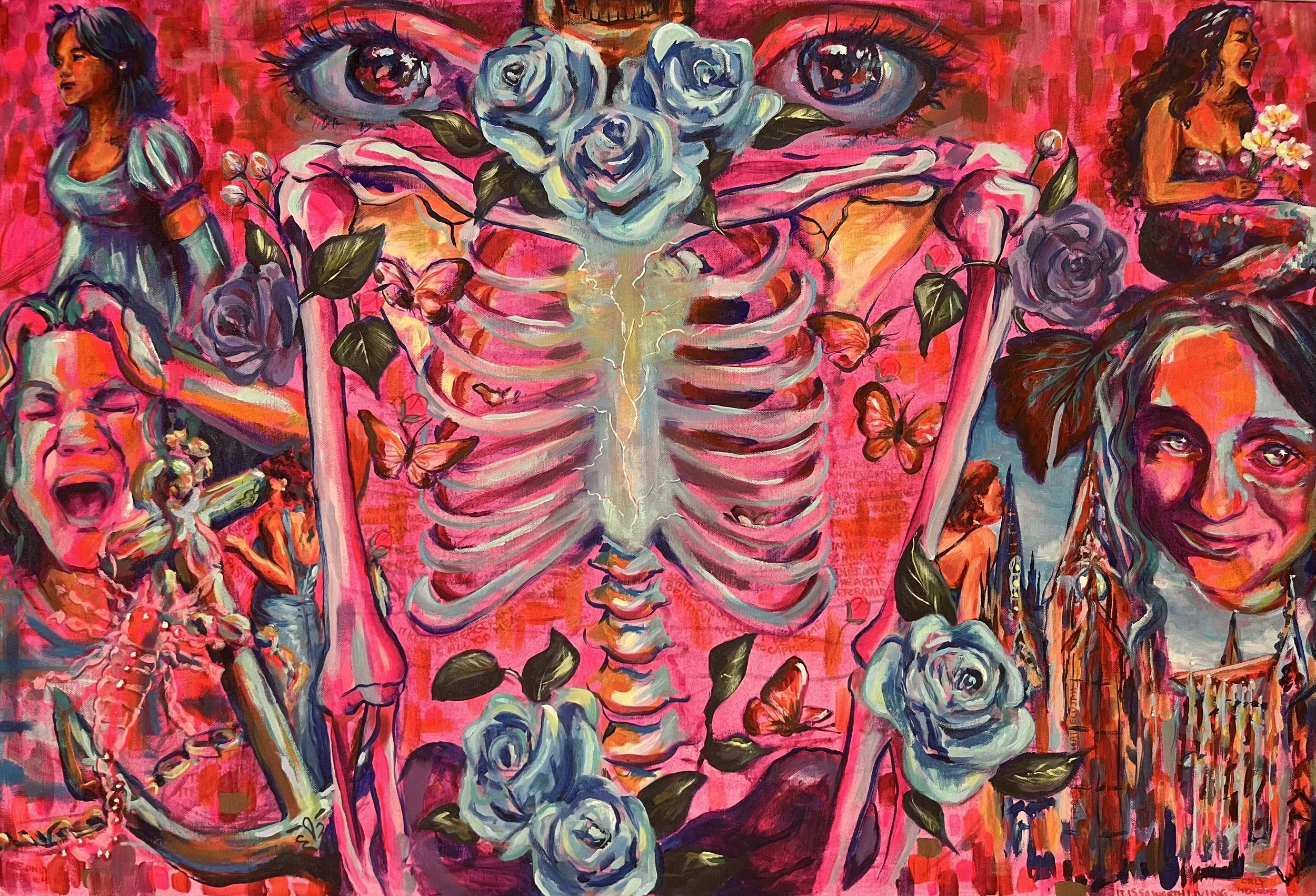 Under My Skin, acrylic on canvas, 2024