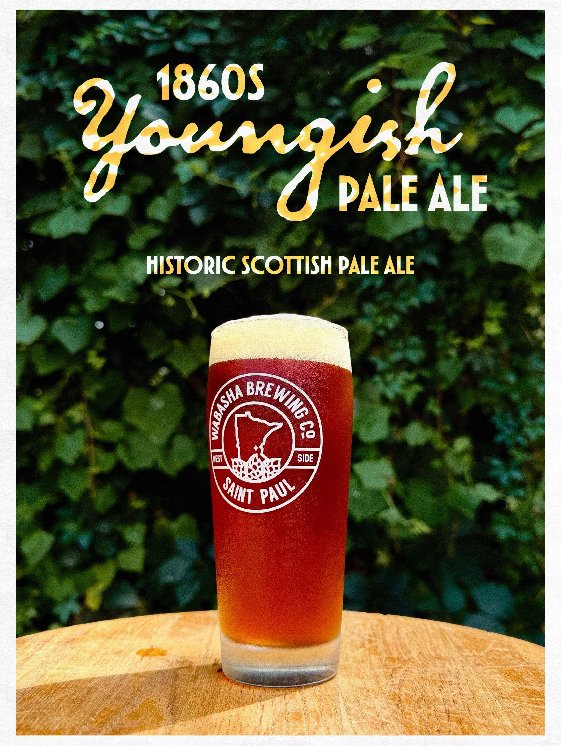 1860s Youngish Pale Ale

Style: Historic Scottish Pale Ale
ABV: 5.3%

Back into the Way Back Machine for a taste of 1860&rsquo;s Edinburgh. It&rsquo;s hard to wrap these types of beers into a nice little bow but its got a buncha hops and a buncha mal