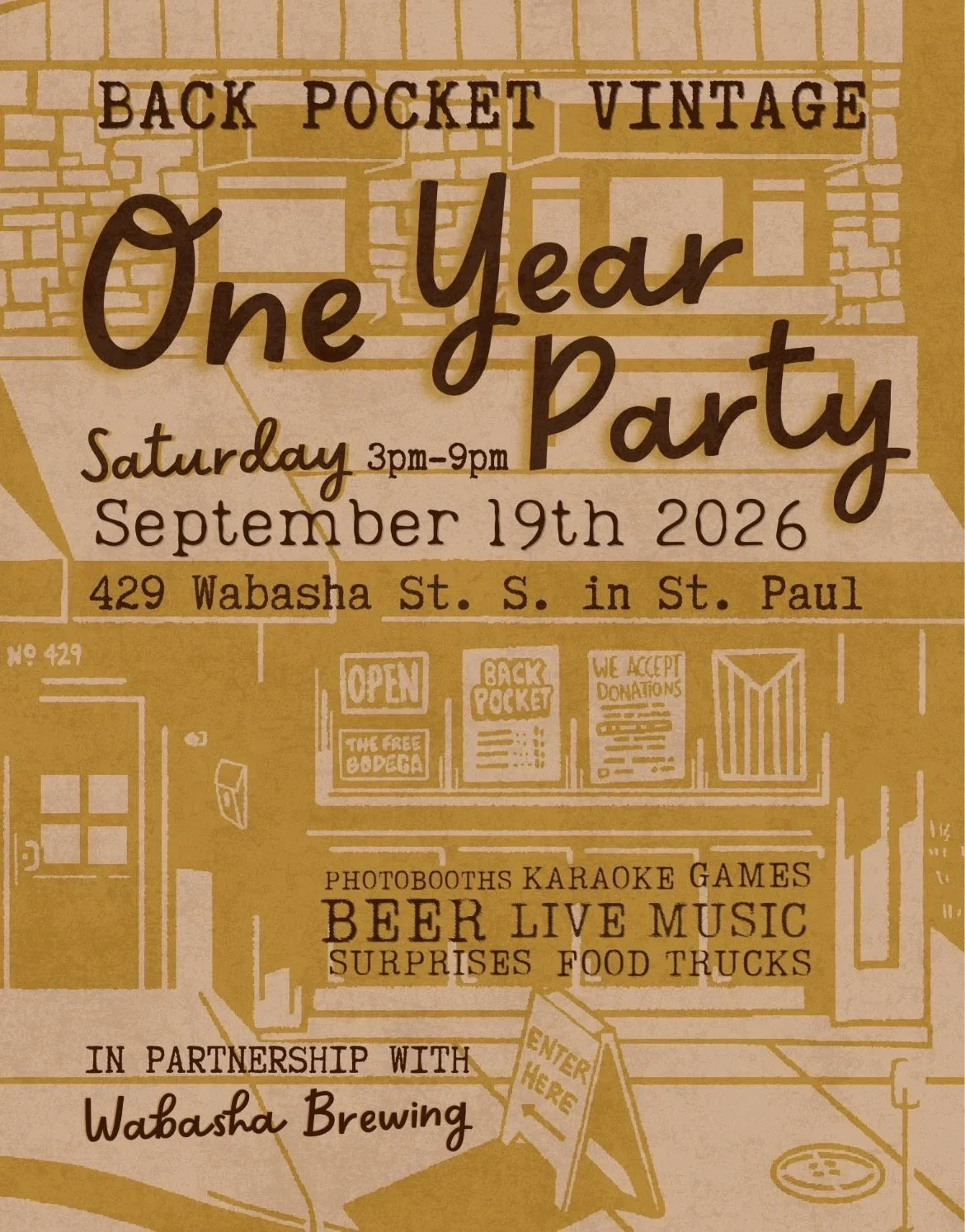 Back Pocket Vintage Anniversary Party