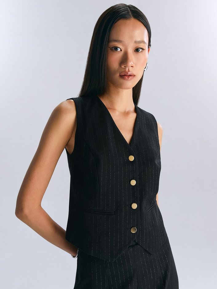 Gold Button Pin Stripe Vest.jpg