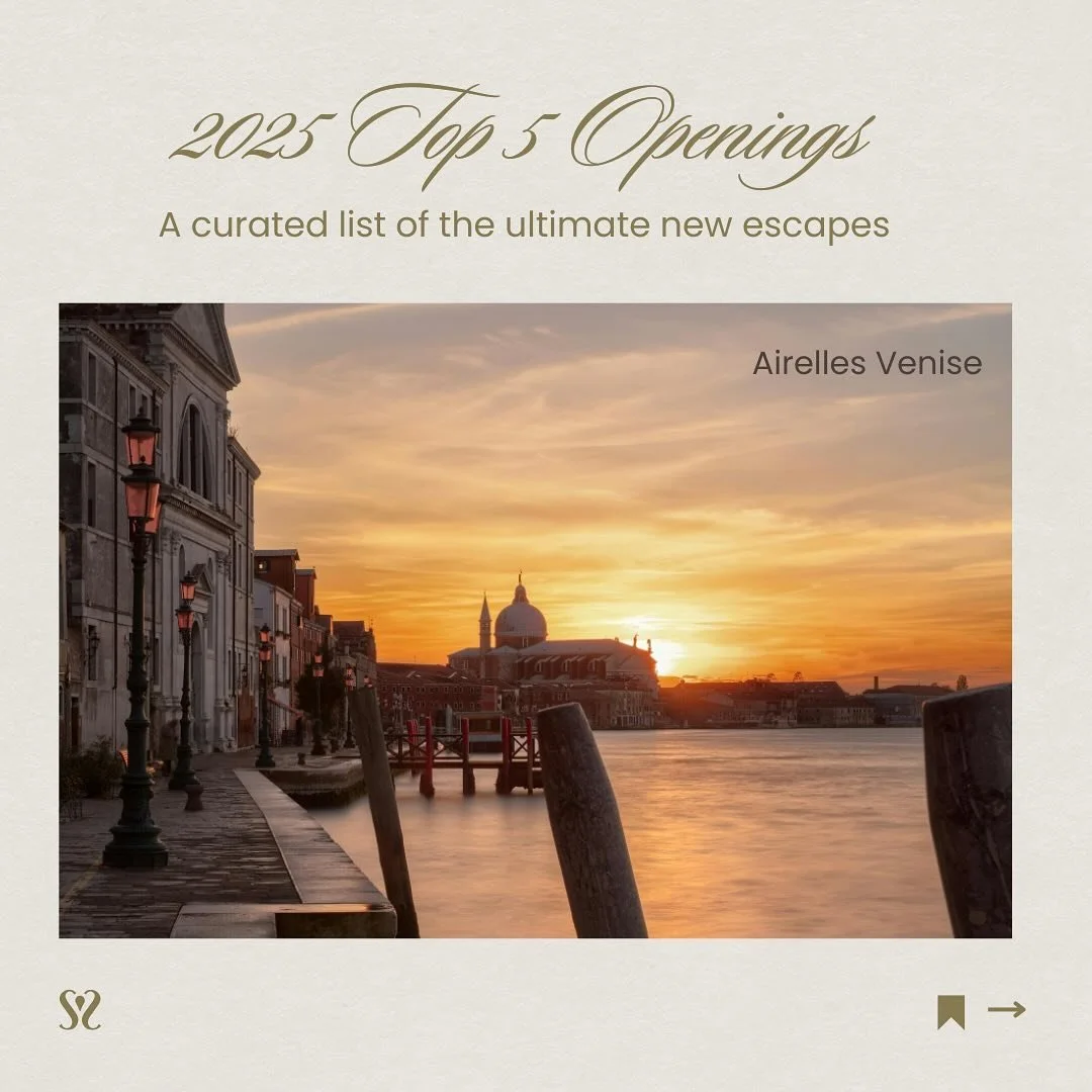 ✨ 2025 Top 5 Openings ✨
A curated list of the ultimate new escapes to redefine luxury travel.

✨ @airellesvenezia &ndash; Timeless elegance in the heart of Venice.
✨ @oomoonlightbasin &ndash; Mountain luxury in Montana&rsquo;s Big Sky Country.
✨ @cap
