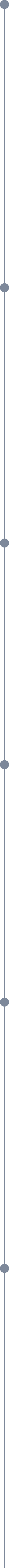 A vertical timeline with five marked points, labeled from 1 to 5, each with a small circle connecting them along a straight line.
