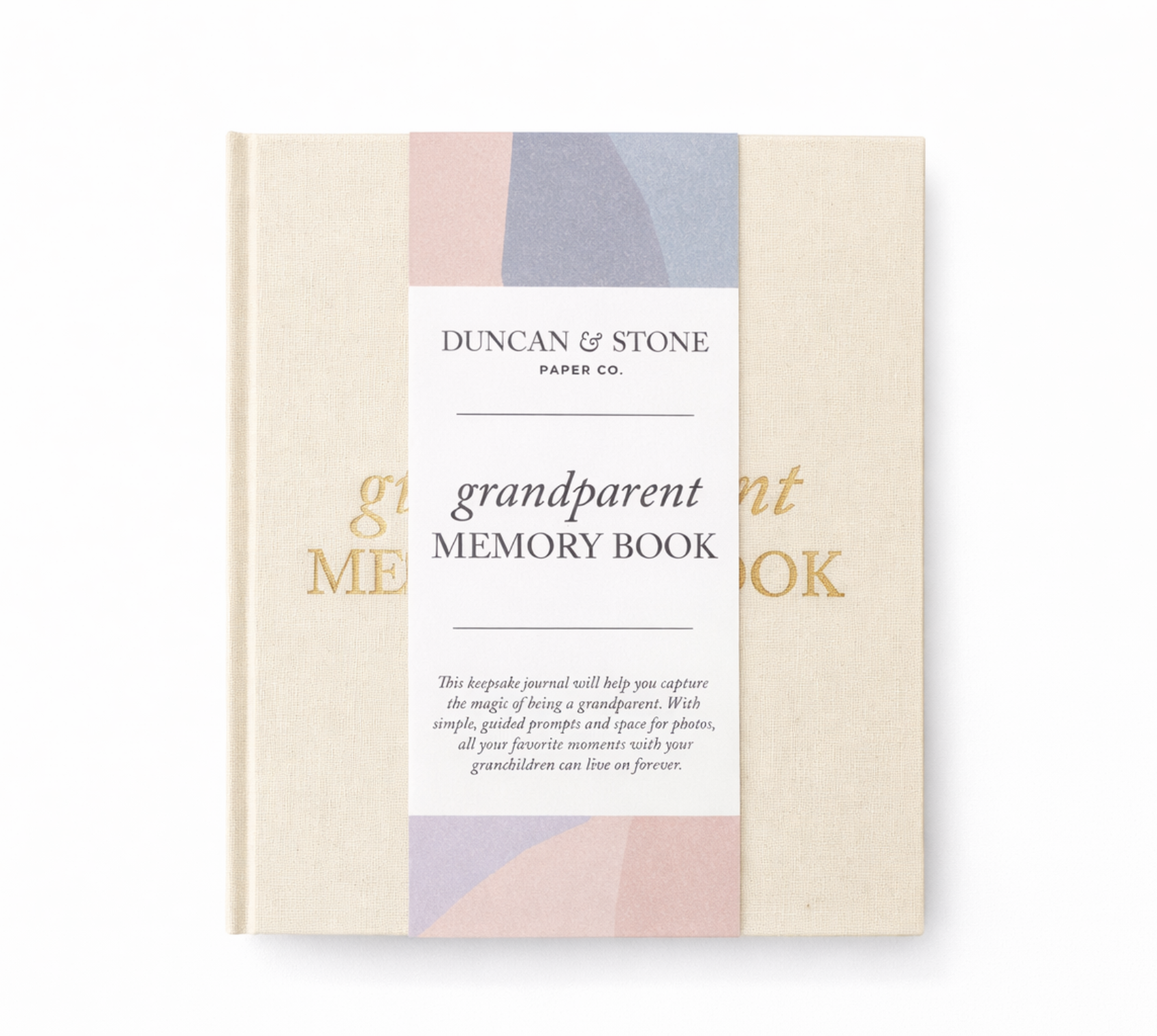 Grandparent Memory Book linen keepsake journal with belly band by Duncan & Stone Paper Co.