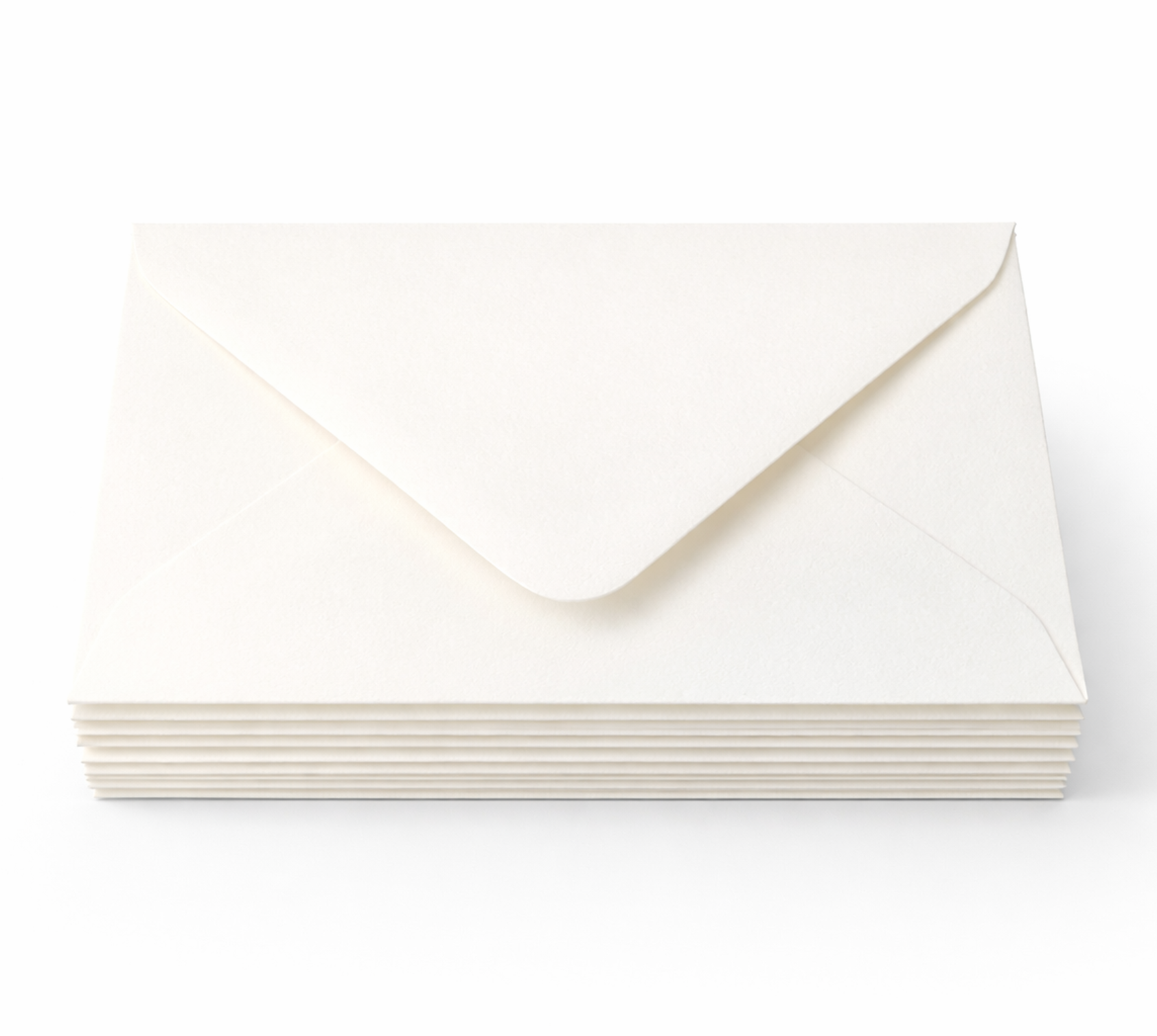 Stack of ivory envelopes included with pickleball notecard set