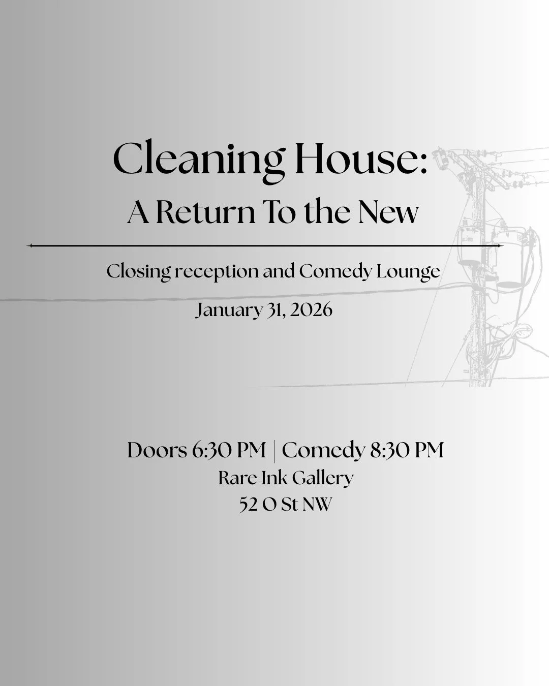 --
SNOW ALERT!

UPDATE: We are moving our closing reception and comedy lounge to next Saturday, January 31. Event registration is available  in our linktree and website. Keep an eye on our posts this week to meet the talented artists and comedians wh