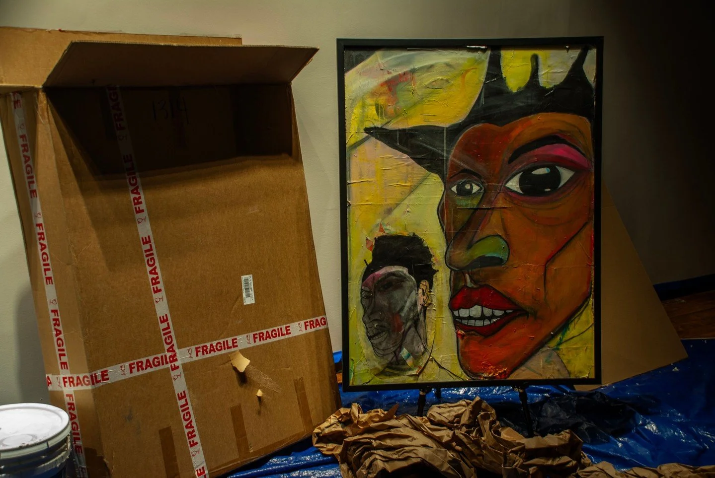 ***
Artist? Unknown...
Two Faces
2021
48&rdquo; x 37.75"
Paper Mache and Acrylic  on Canvas (Framed)

Join us for the opening of Artist? Unknown... Opening Saturday, April 4. You can register via the LinkTree in our bio.

#ArtistUnknown
#Gallery