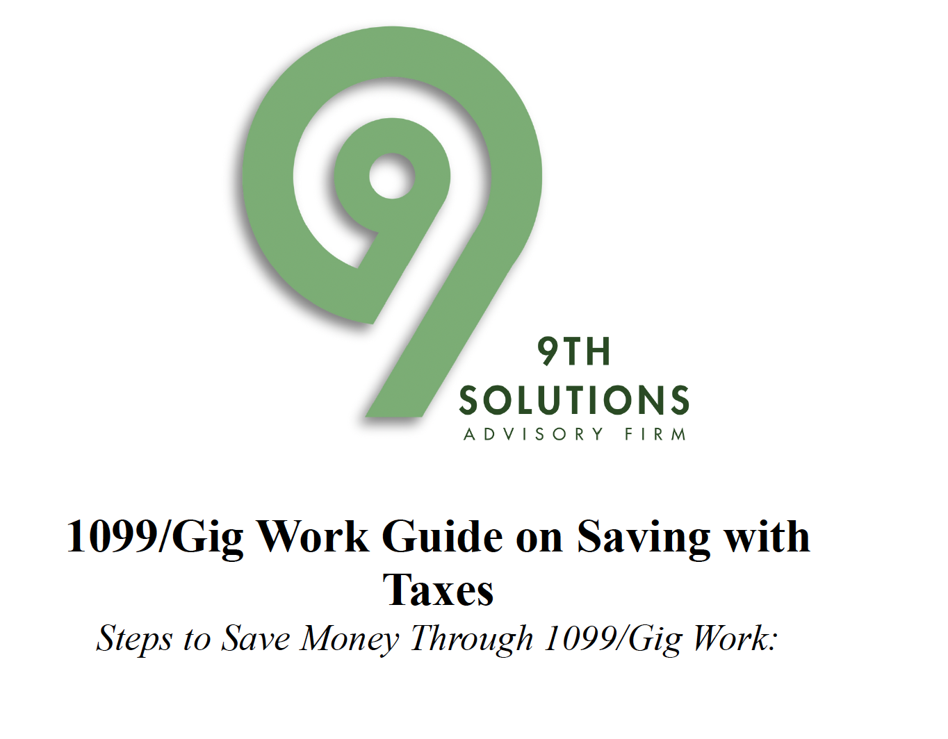 1099/Gig Work Guide on Saving with Taxes