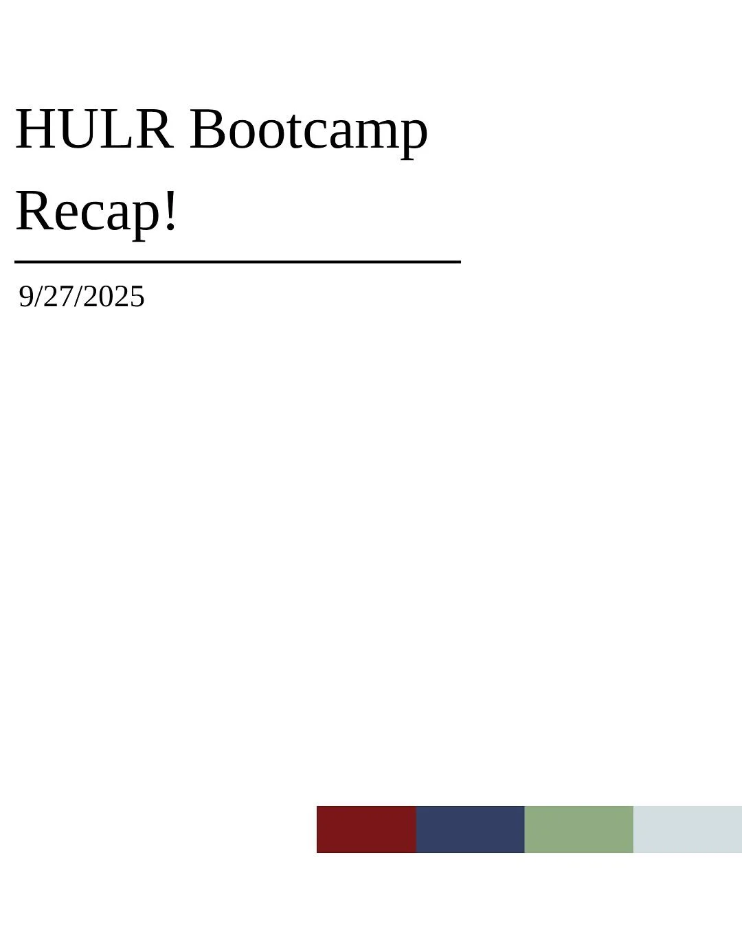 We were thrilled to welcome our 22 new staff writers last Saturday at our HULR Bootcamp! During the event, we introduced them to HULR&rsquo;s expectations, outlined the semester timeline, and provided guidance to support their upcoming papers.
We als
