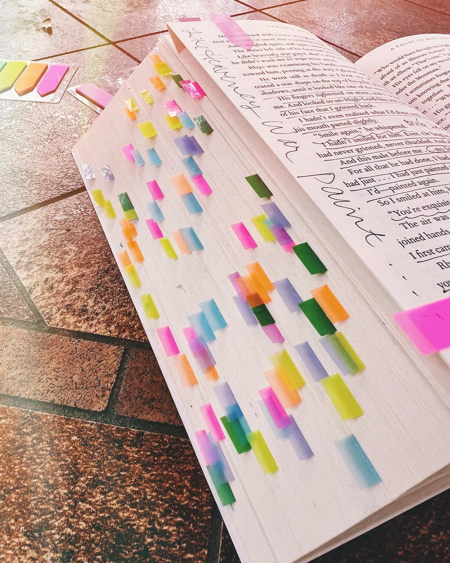 Another annotated book about to go to Meggy and whoa!! This one HITS HARD!!! Already ordered book three .. #acomaf #acotarseries #annotatedbooks (Still prefer Crescent City though!!)