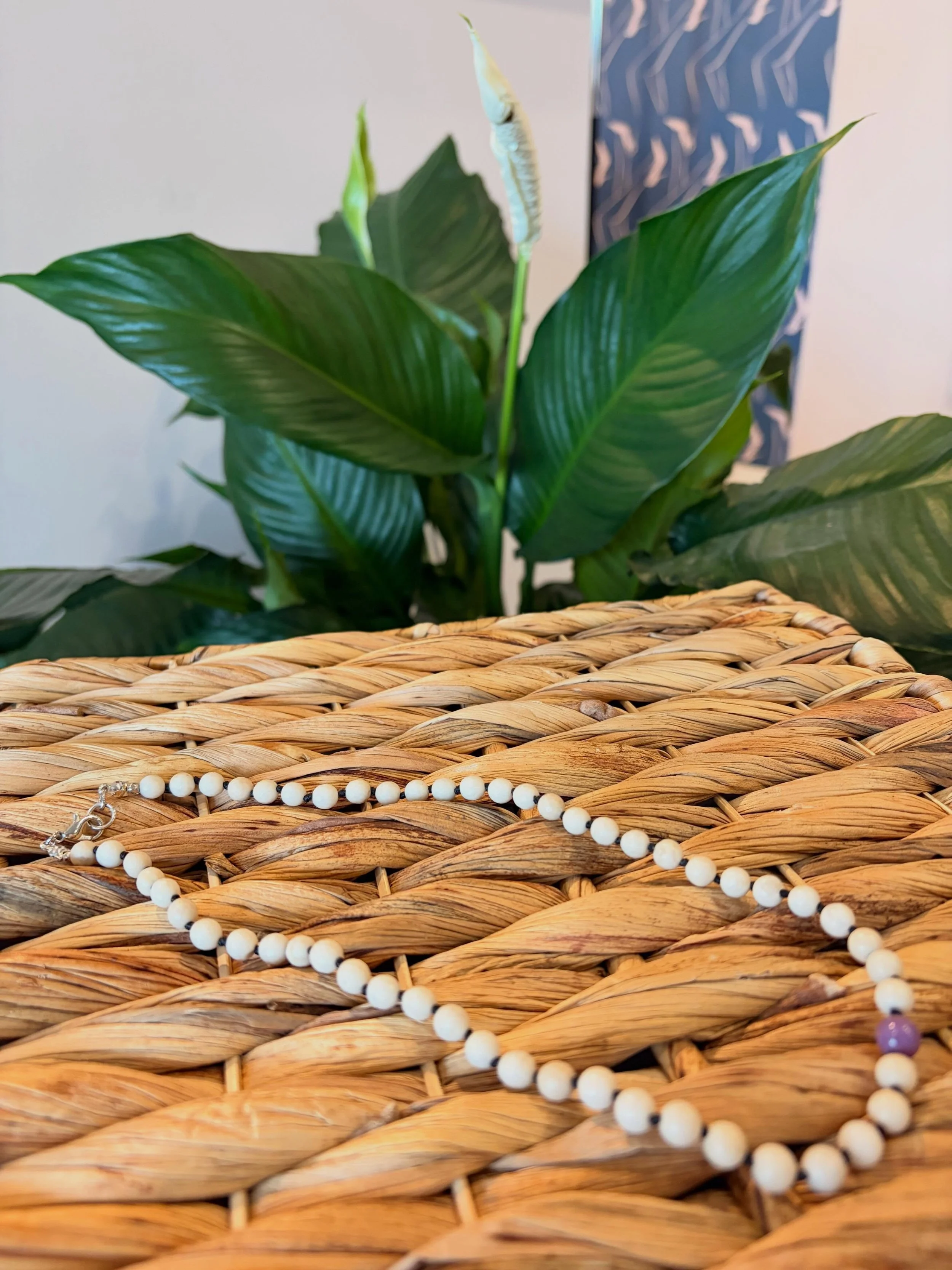 Our necklaces from @viveperspective went fast. When I realized this week that this hand-knotted fossil jasper was our last one, I reached out to Jazmin for a restock. And she said &ldquo;be there Saturday&rdquo; (as in tomorrow)! 🙌🏼

I love working