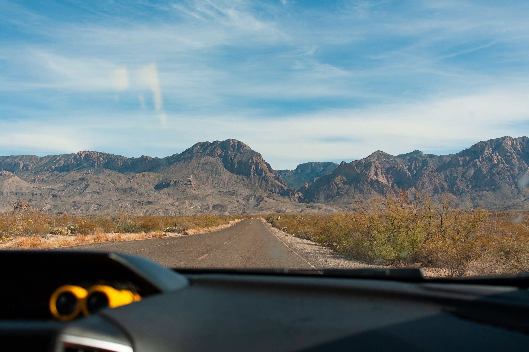 View driving into Big Bend National Park, photograph by Beckie Irvin Studio