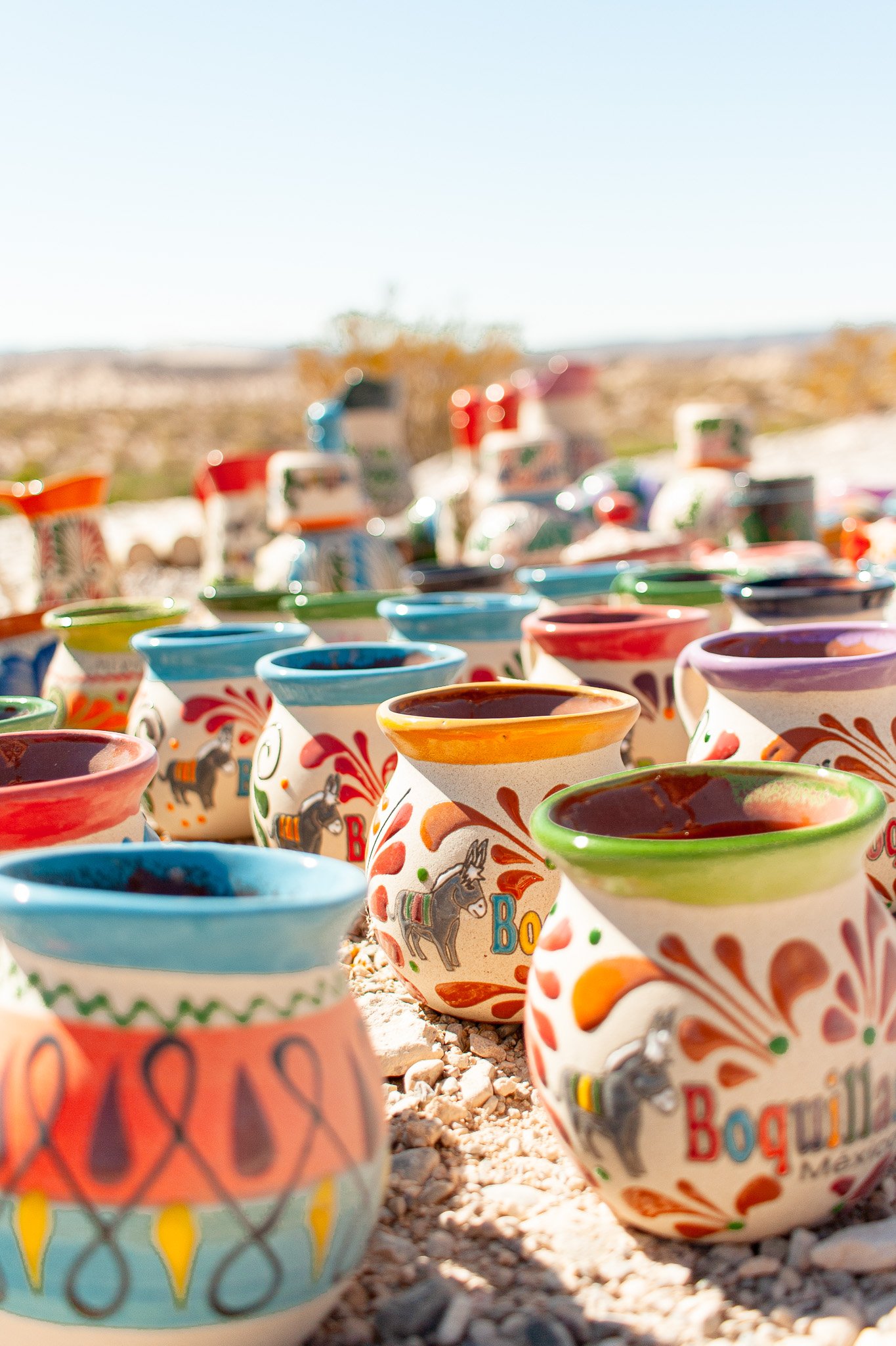 Mugs for sale at Boquillas Canyon Overlook in Big Bend National Park, photograph by Beckie Irvin Studio