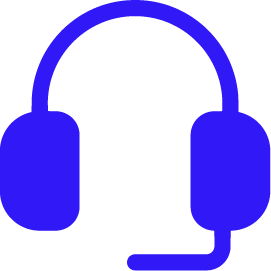 Auriculares de color azul con micrófono