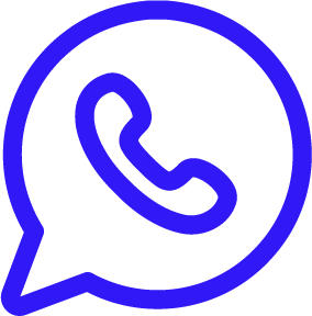 Icono de WhatsApp con símbolo de teléfono en azul