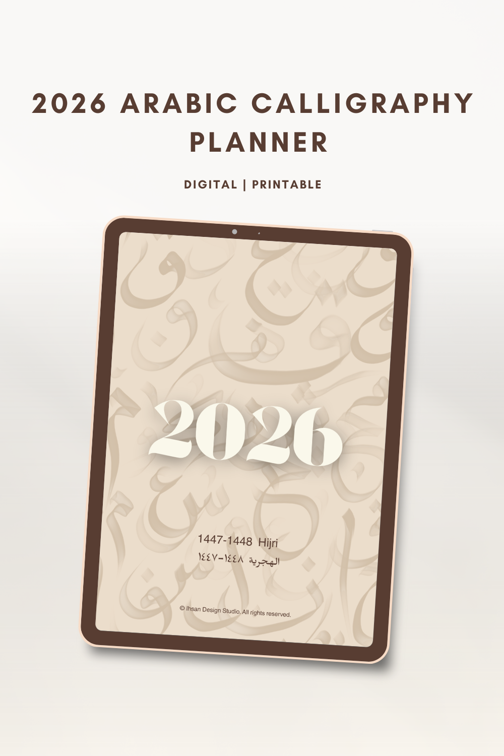 2026 Arabic Calligraphy Planner - Digital & Printable