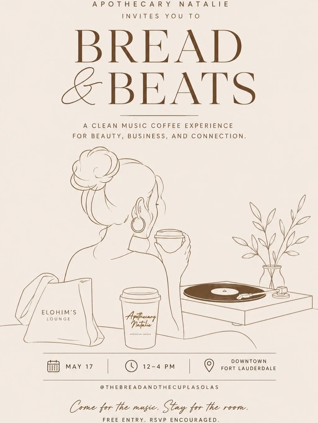 Tomorrow.
I&rsquo;ll be at Bread &amp; Beats with Elohim&rsquo;s Lounge in Downtown Fort Lauderdale &mdash; and I&rsquo;d love to connect with you in person.

If you&rsquo;ve been following Apothecary Nat for extensions, installs, raw hair, or you&rs