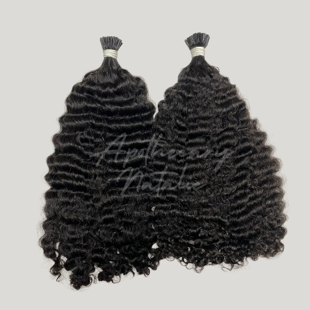 Kinky Curly I-Tip Keratin Extensions  (Micro-Link) 100g *Natural Color*