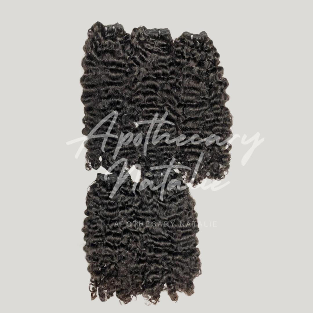 Burma Curly Machine Tied Human Hair Weft Extensions (Microlink Dense)