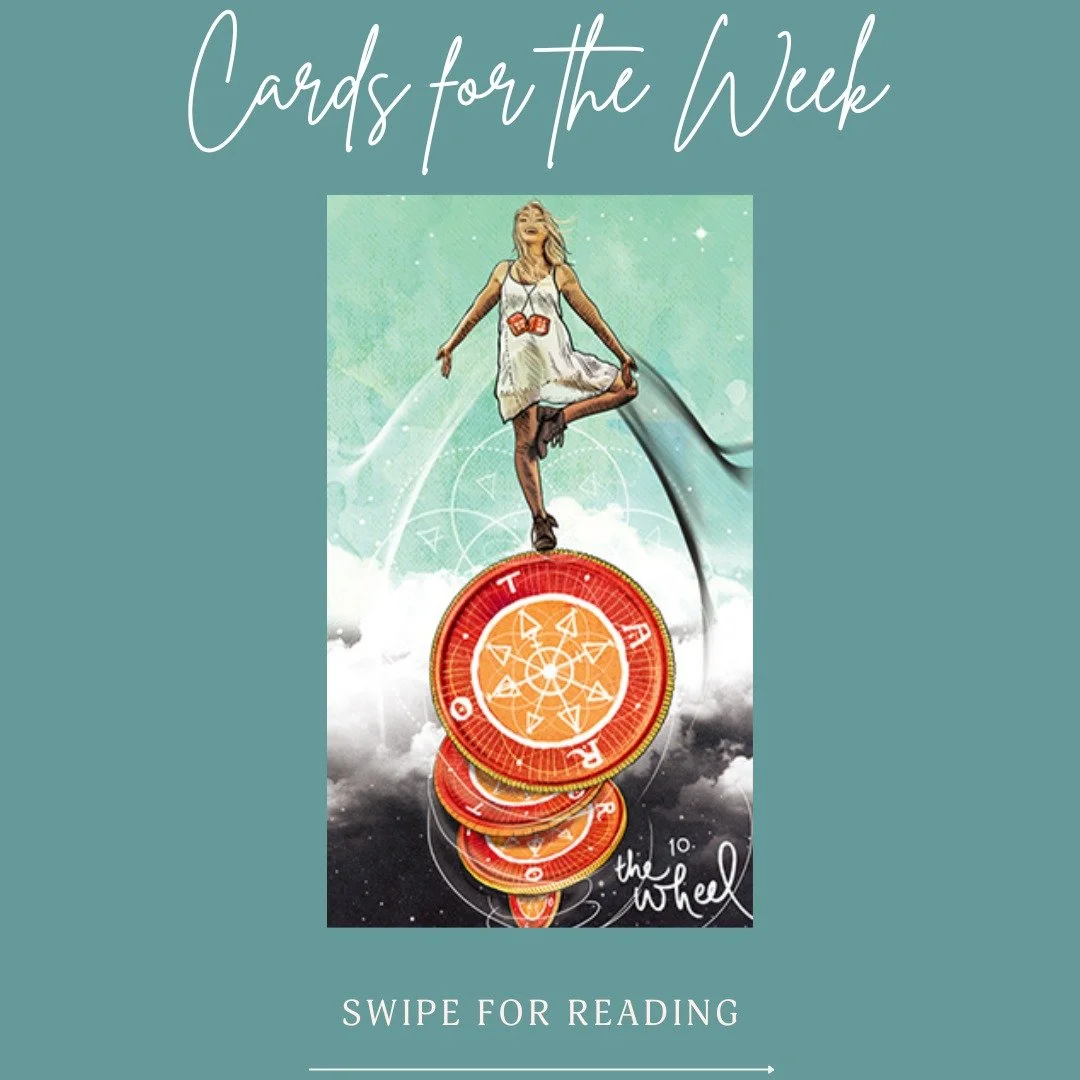 🌟 Tarot Energy for the Week Ahead 🌟

Swipe to discover the cosmic currents shaping our path! 👉

🎡 The Wheel of Fortune: Embrace change
🔮 3 of Wands: Expand your horizons
🧘&zwj;♀️ 4 of Swords: Rest and recharge

This week, we're called to flow w