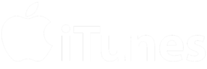 Apple logo next to the text 'iTunes' in white.