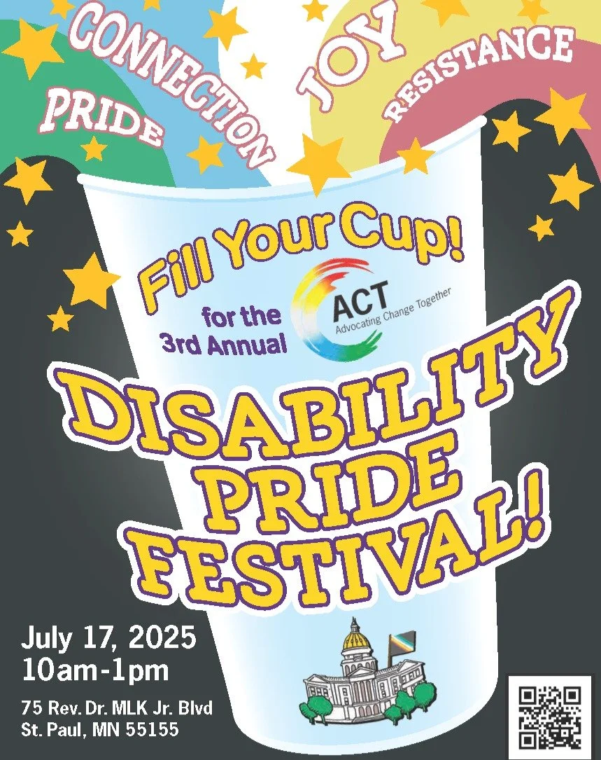 Happy Disability Pride Month! We are just 10 days away from the Disability Pride Festival at the state capitol! We hope to see everyone from 10AM-1PM on July 17th! 
-----
Check the link in our bio to visit our event page on Facebook to get involved!