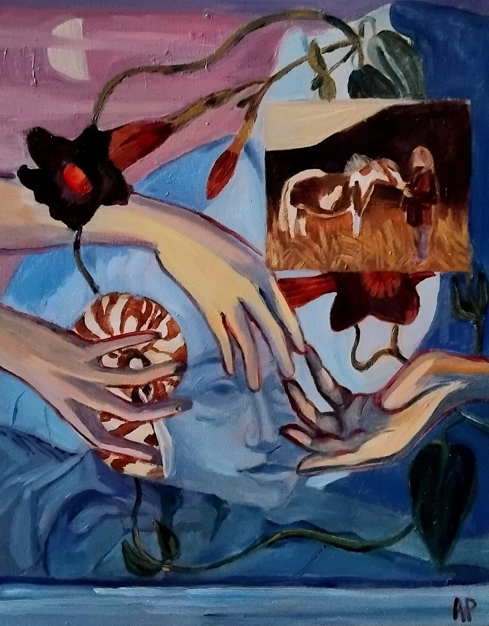 Teachings of the wise woman / oil on canvas / 60 x 50 cm