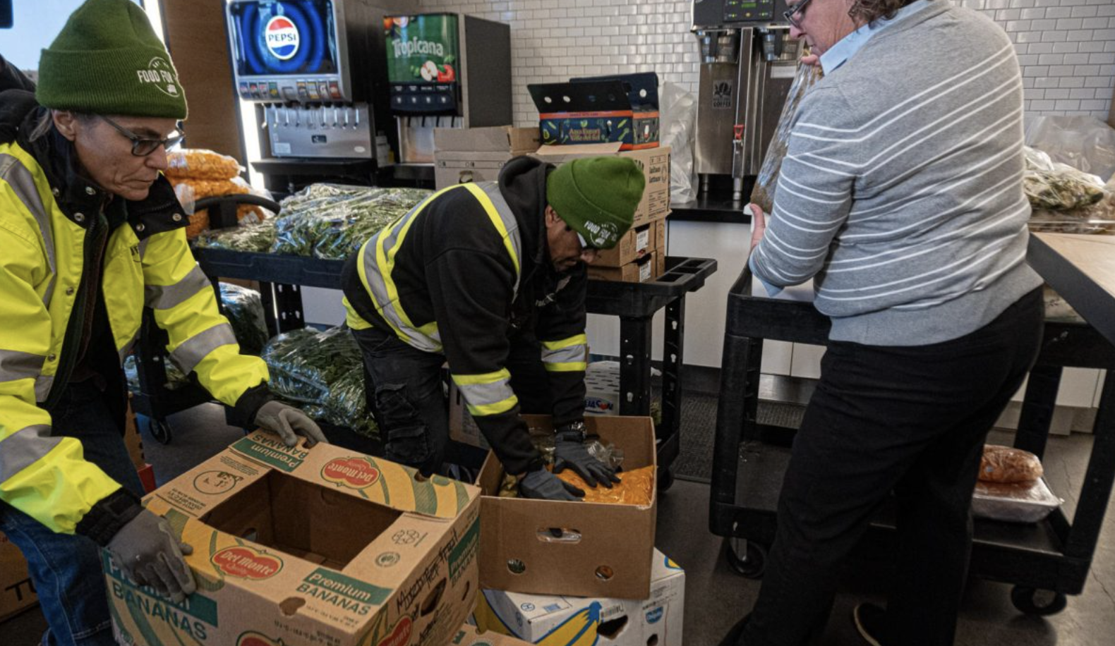 Over 300 pounds of food donated by Emerson to Food For Free last fall
