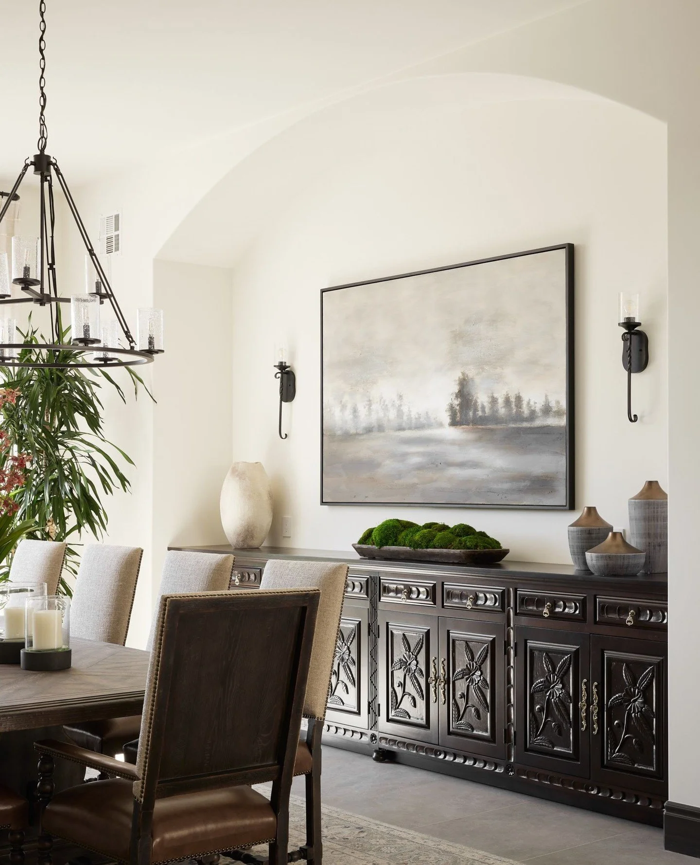 This custom hand-carved buffet steals the show with its intricate detailing, rich wood tones, and craftsmanship you just don't find every day.⁠
.⁠
.⁠
.⁠
#InteriorDesign #HomeDecor #InteriorInspo #HomeInspiration #DesignLife #InteriorStyling #HomeStyl