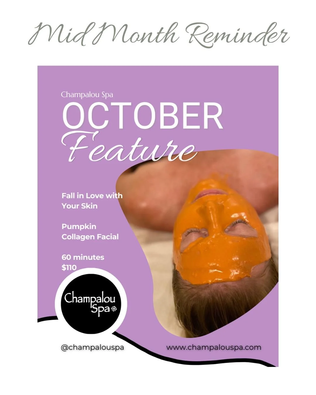 Fall's Favorite Facial! 🍂

&quot;For everything there is a season...&quot; - Ecclesiastes 3:1

Don't let autumn slip away without experiencing our seasonal blessing!

✨ 60-Minute Pumpkin Collagen Facial | $110
Nature's harvest for your skin:
&bull; 