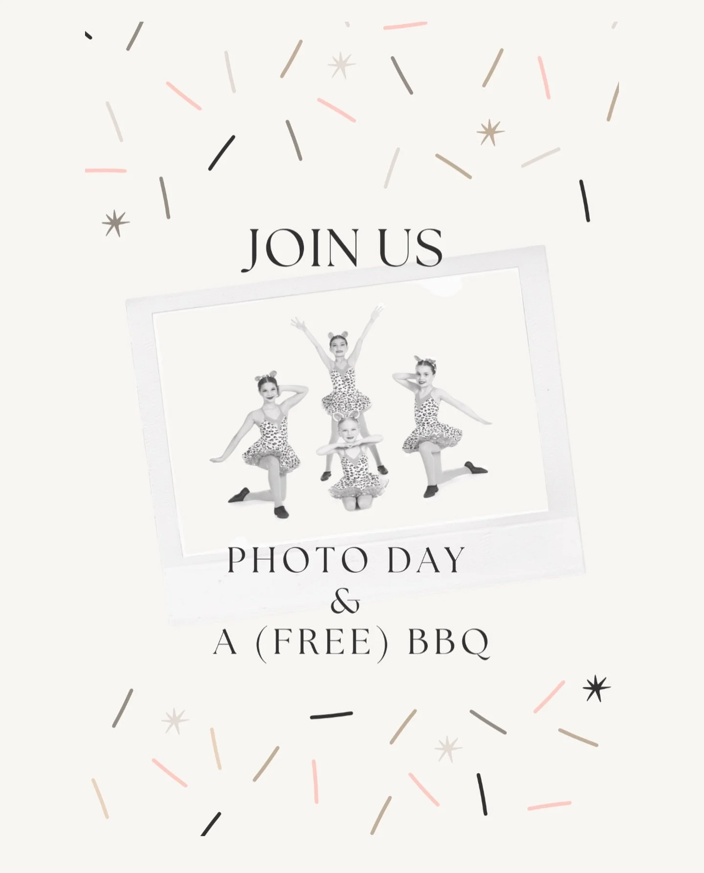 PHOTO DAY IS THIS FRIDAY, MAY 1ST

We invite you to stay after photos for a BBQ as we celebrate and show our appreciation for our wonderful community!!

As a reminder, all Photo Day information can be found in the Recital Handbook emailed out! 

See 