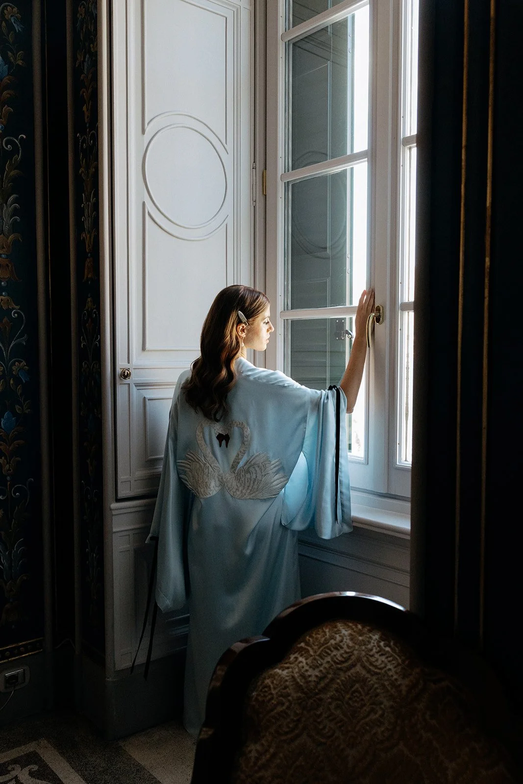 Leda Swan Silk Kimono
