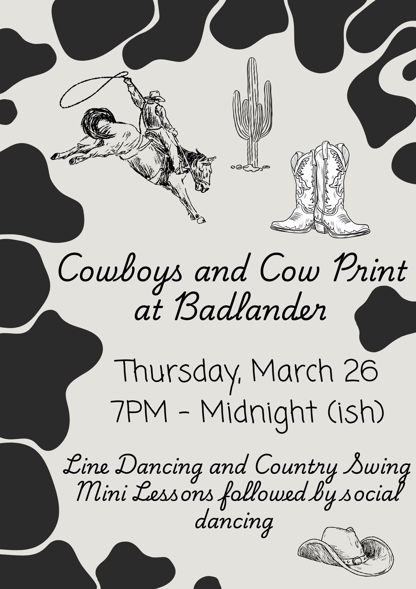 Cowboys and Cow Print BADLANDER Social 