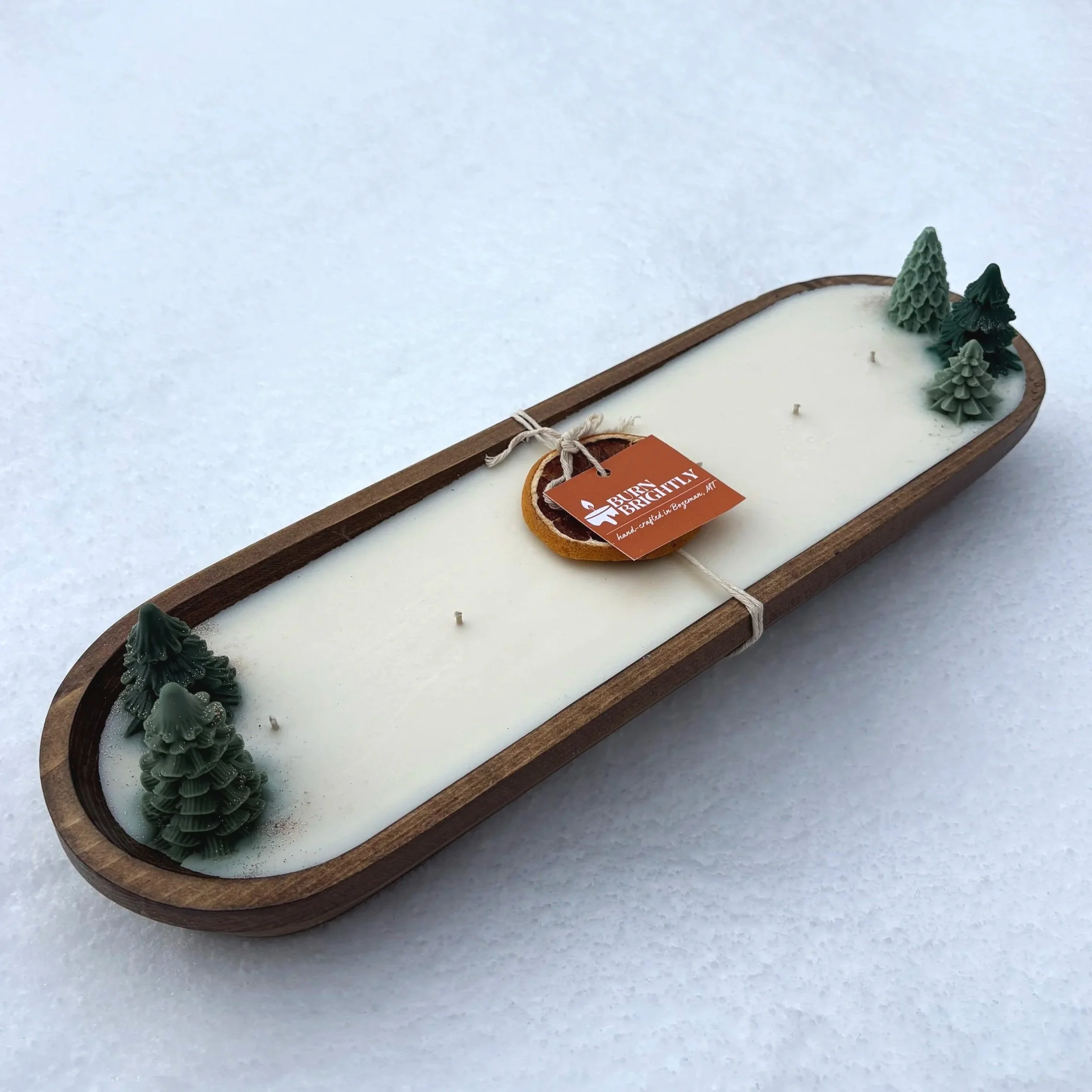 Long - Montana Pine Wood Bowl (green trees)