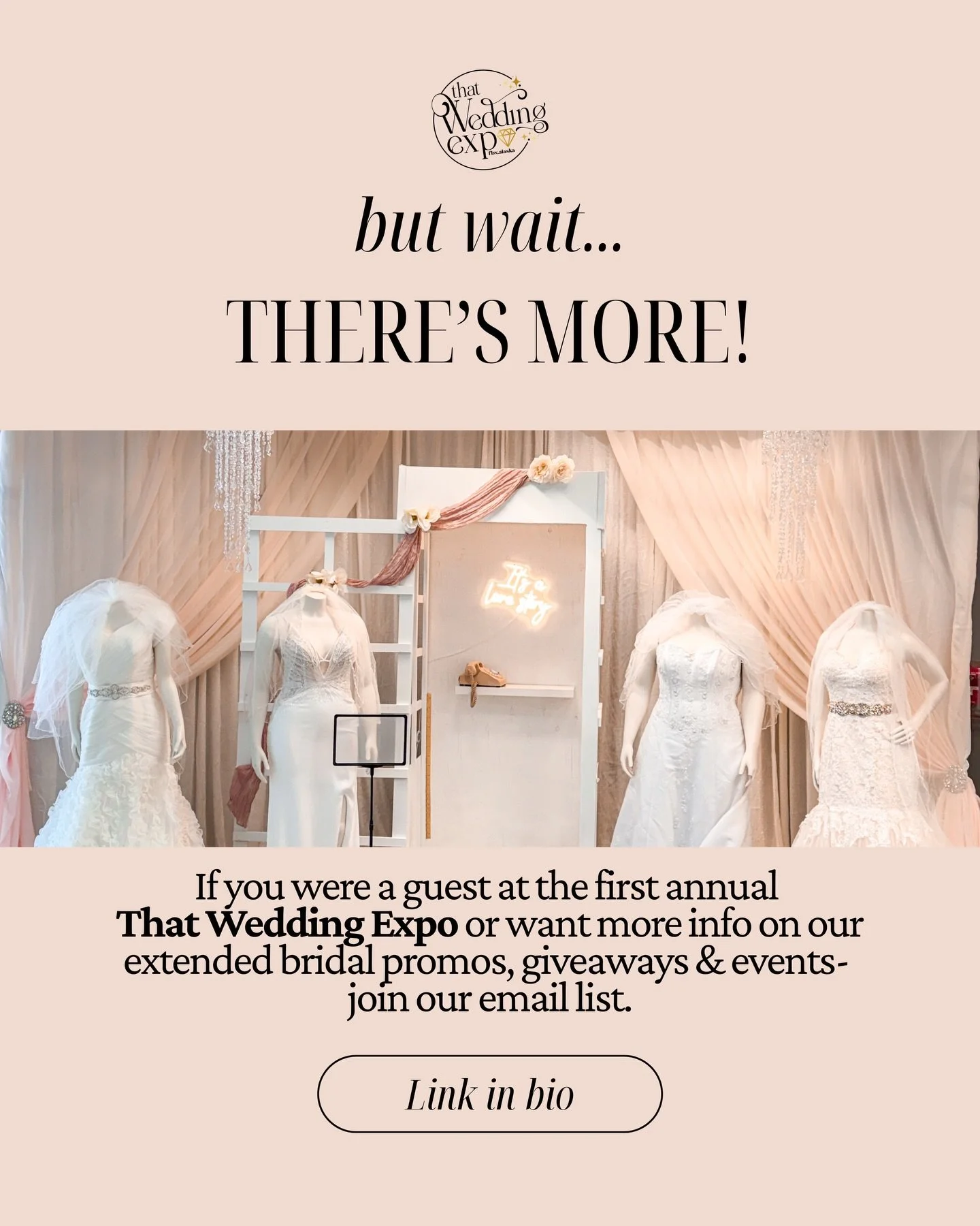 Were you at the First Annual That Wedding Expo? Or wishing you were?

We&rsquo;re unlocking extended bridal promos, exclusive vendor offers, giveaways + upcoming event details &mdash; but only for our email list 😉 

If you attended the expo (or want