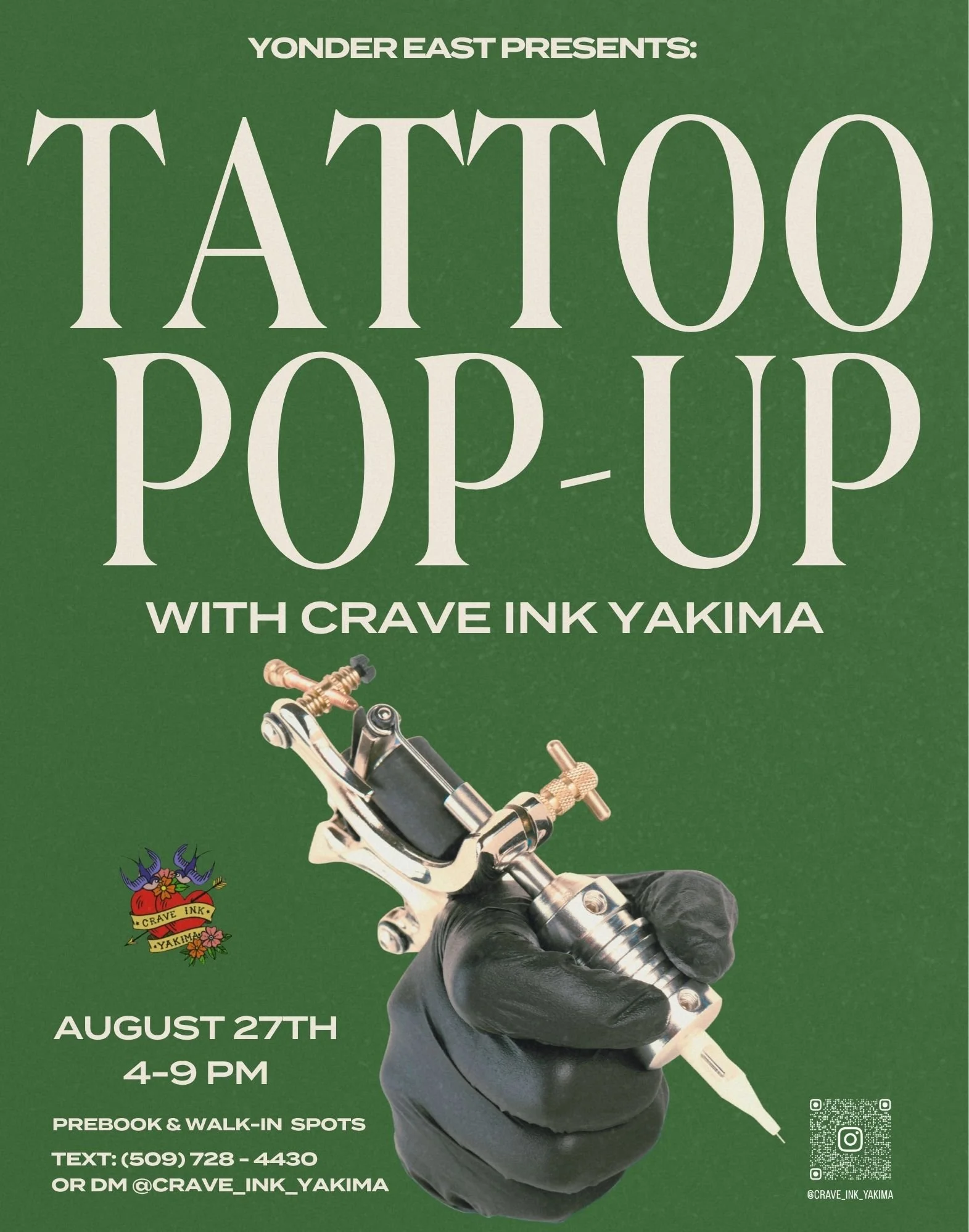 Tattoo Pop-up w/ Crave Ink Yakima