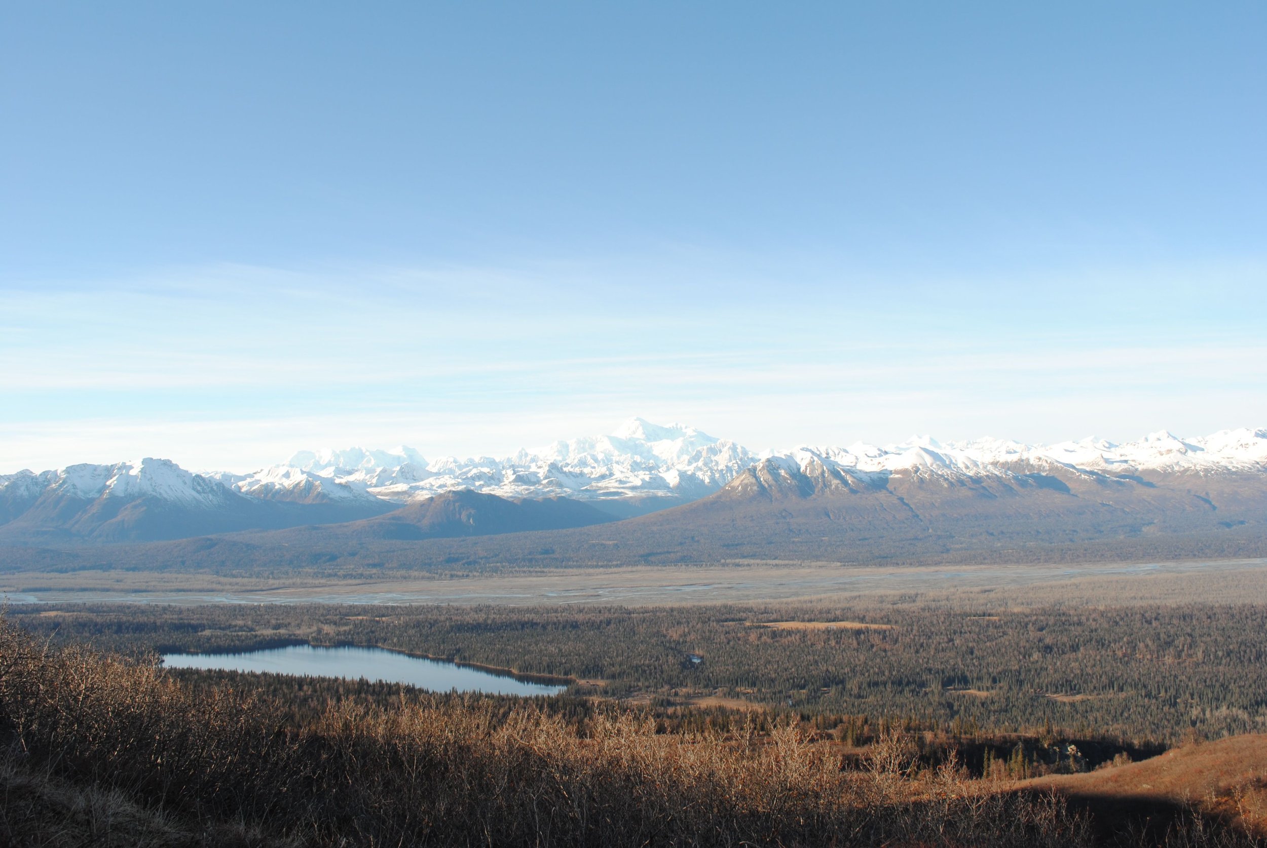 Views from Denali State Park - Byers Lake and the Alaska Range in the distance