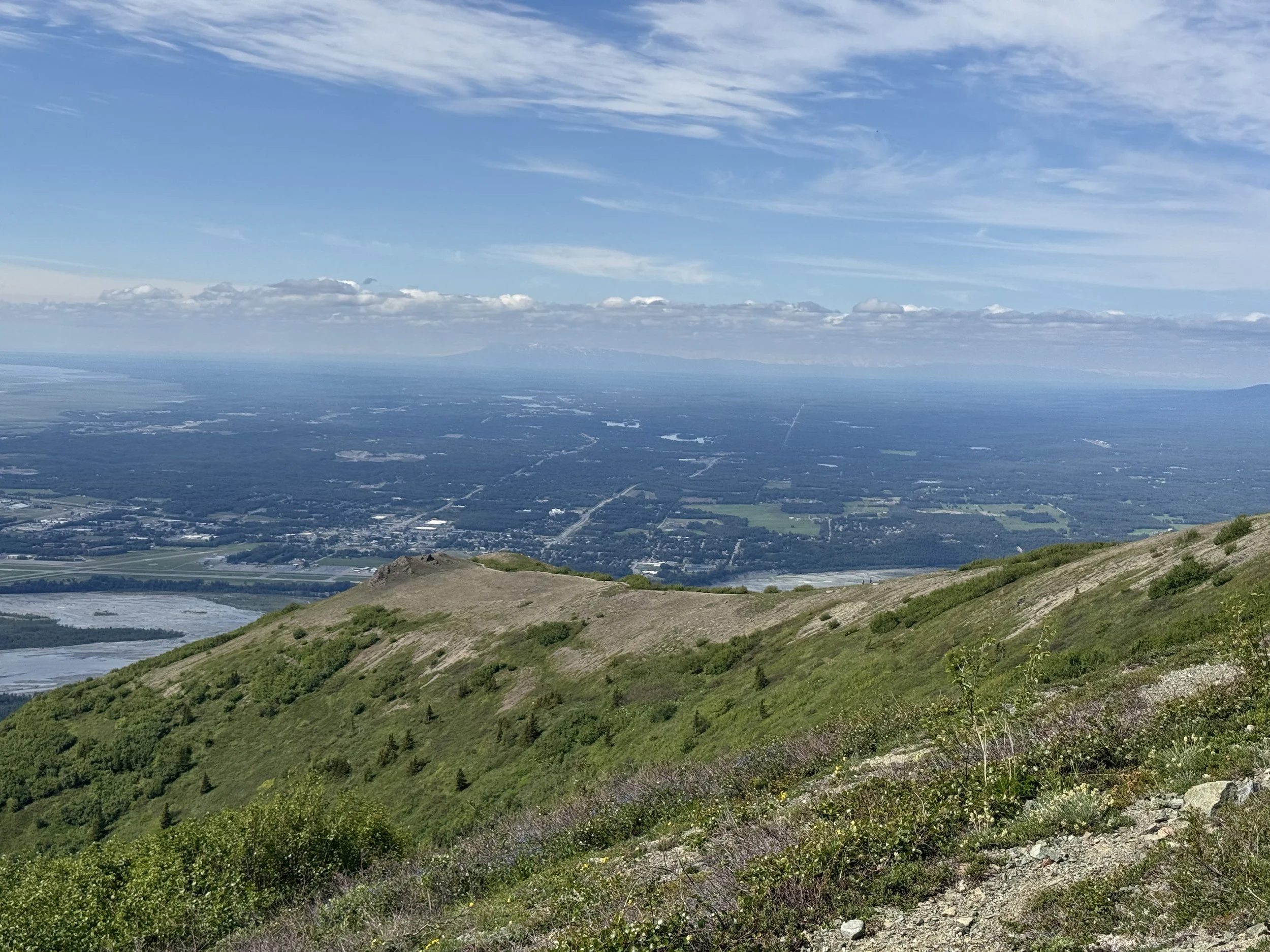 Looking at the Lazy Mountain trail from the backside (Mat Peak route)