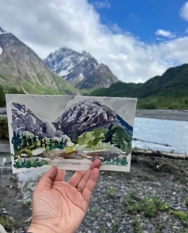 Field Sketching 101 with Kate Powers⁠
Friday, June 19⁠
⁠
🎨Guided workshop led by Alaska artist⁠
🎨Field sketching with water-soluble tools⁠
🎨All supplies and instruction provided⁠
🎨Outdoors at Eklutna Lake ⁠
⁠
Details and sign-up: reveltreksandtou