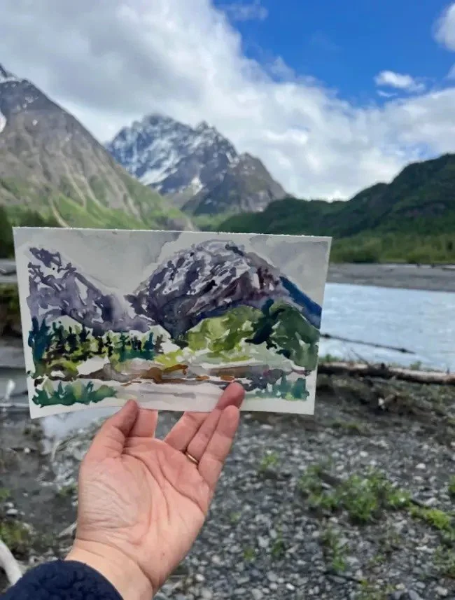 Field sketching in Alaska