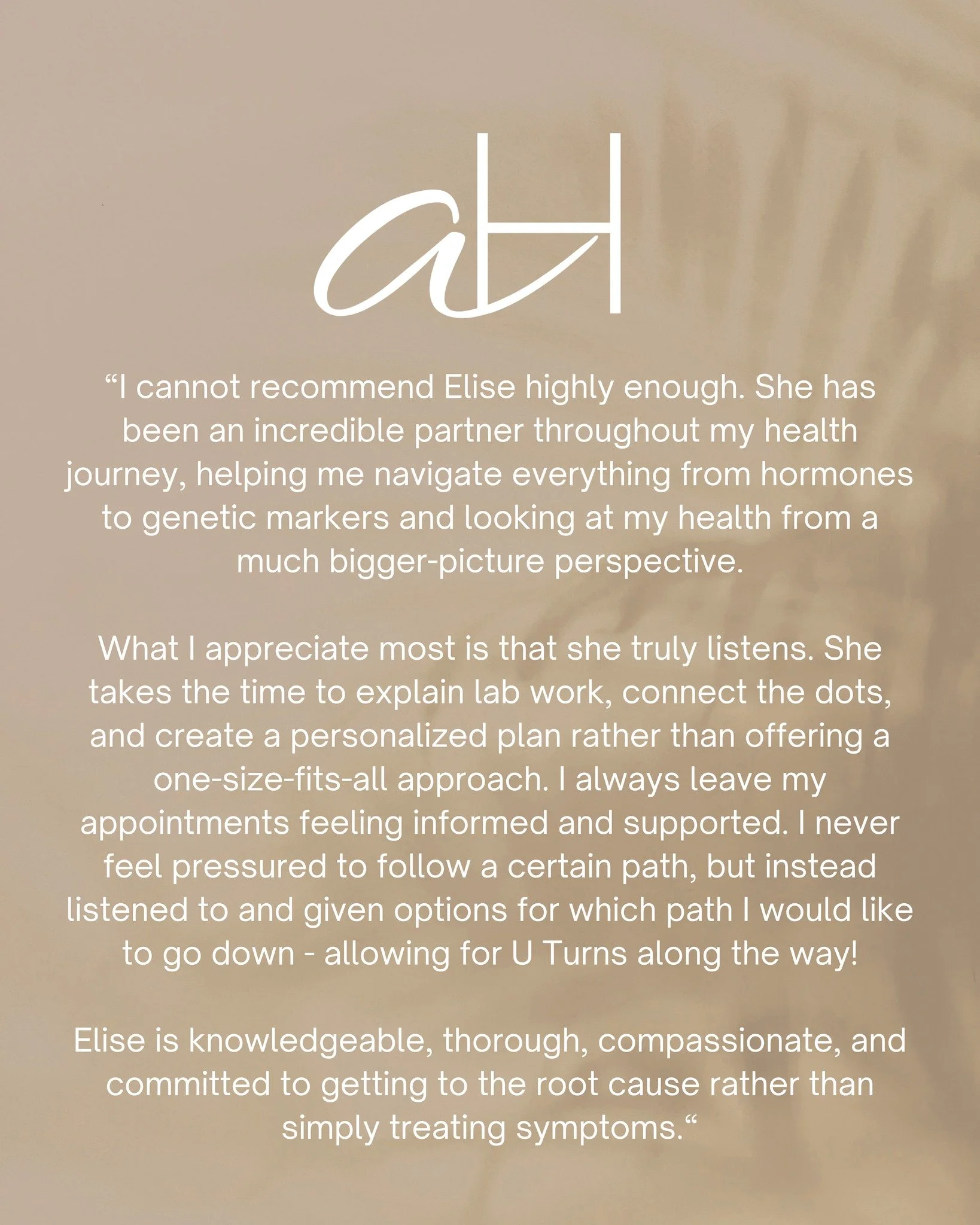 "I never feel pressured to follow a certain path, but instead listened to and given options."

This is exactly the kind of care we set out to provide: thorough, personalized, and rooted in getting to the why, not just managing symptoms.

Th