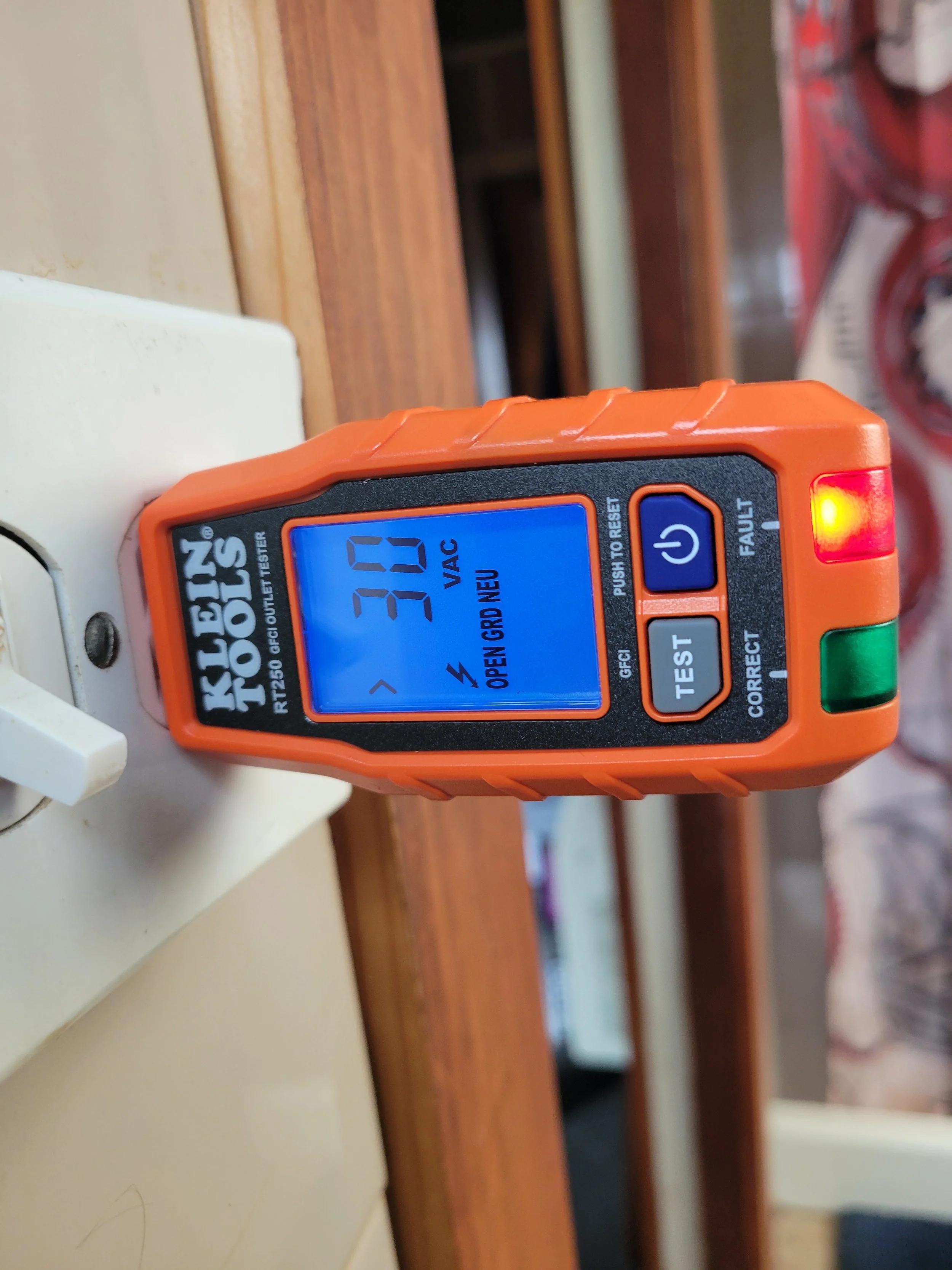 Digital insulation tester displaying a reading of 30.