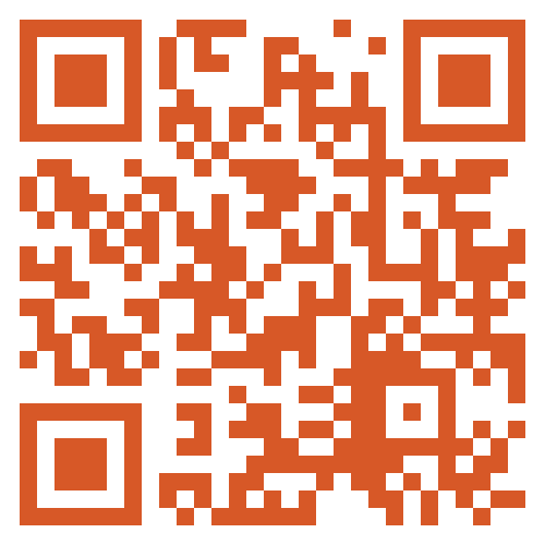 Orange QR code on a white background